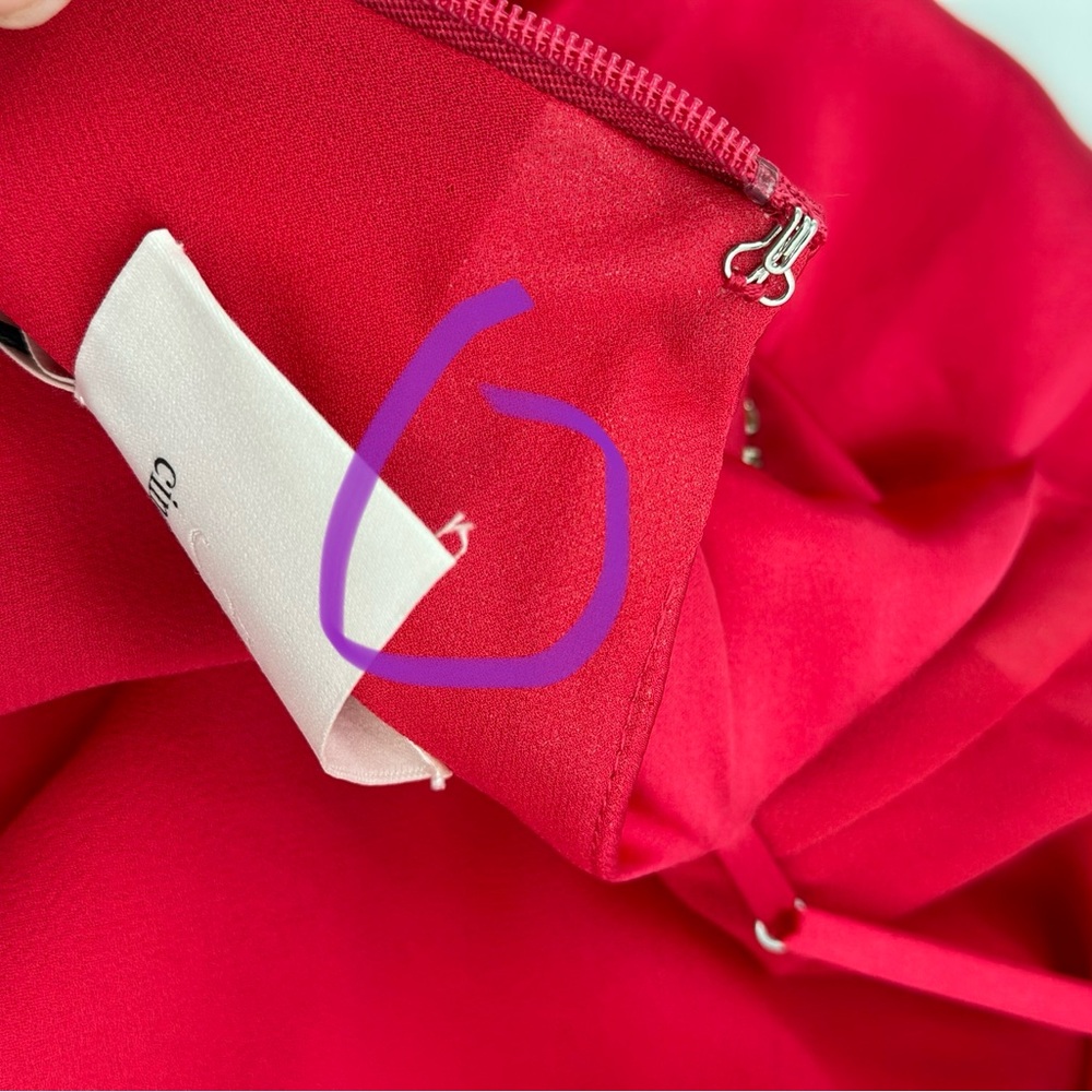 Cinq a Sept Dress 100% Silk EMILIA Draped Spaghetti Strap Satin Sz 2 Raspberry - Picture 4 of 13